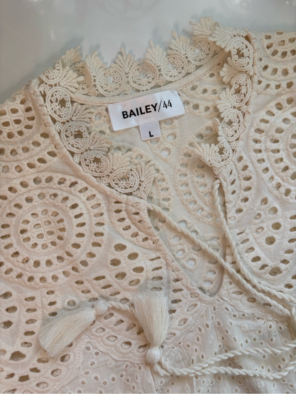 Pretty Eyelet Flutter Sleeve 100% Cotton Top